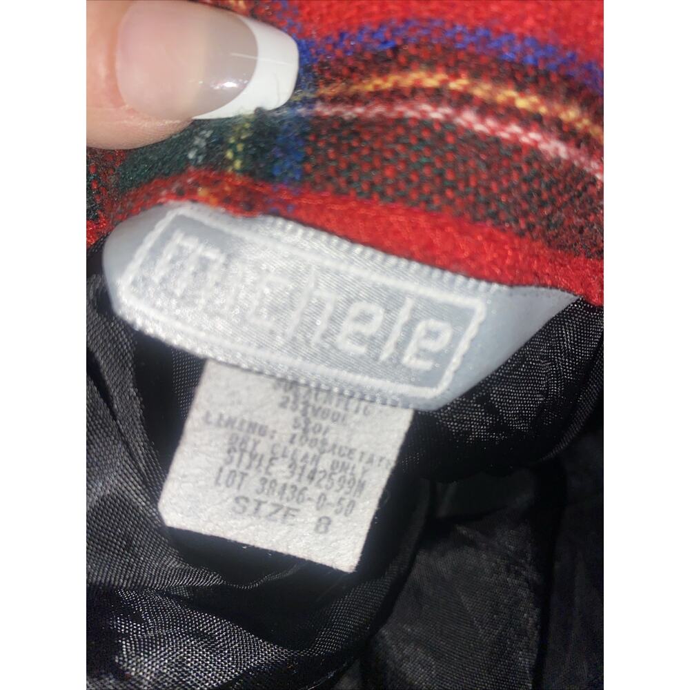 VTG Michele Skirt Women’s Red Plaid Wool Blend Lined Preppy USA Union Sz 8 Med - Picture 7 of 7